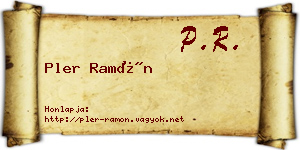 Pler Ramón névjegykártya